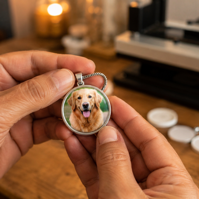 Personalized Pet Photo Pendant Necklace | Custom Dog & Cat Photo Jewelry